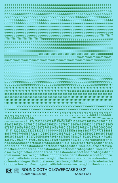 Lowercase Round Modern Gothic Letter Alphabet