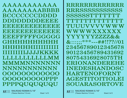Railroad Roman Letter Number Alphabet
