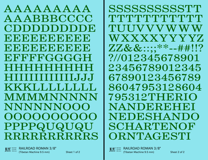 Railroad Roman Letter Number Alphabet