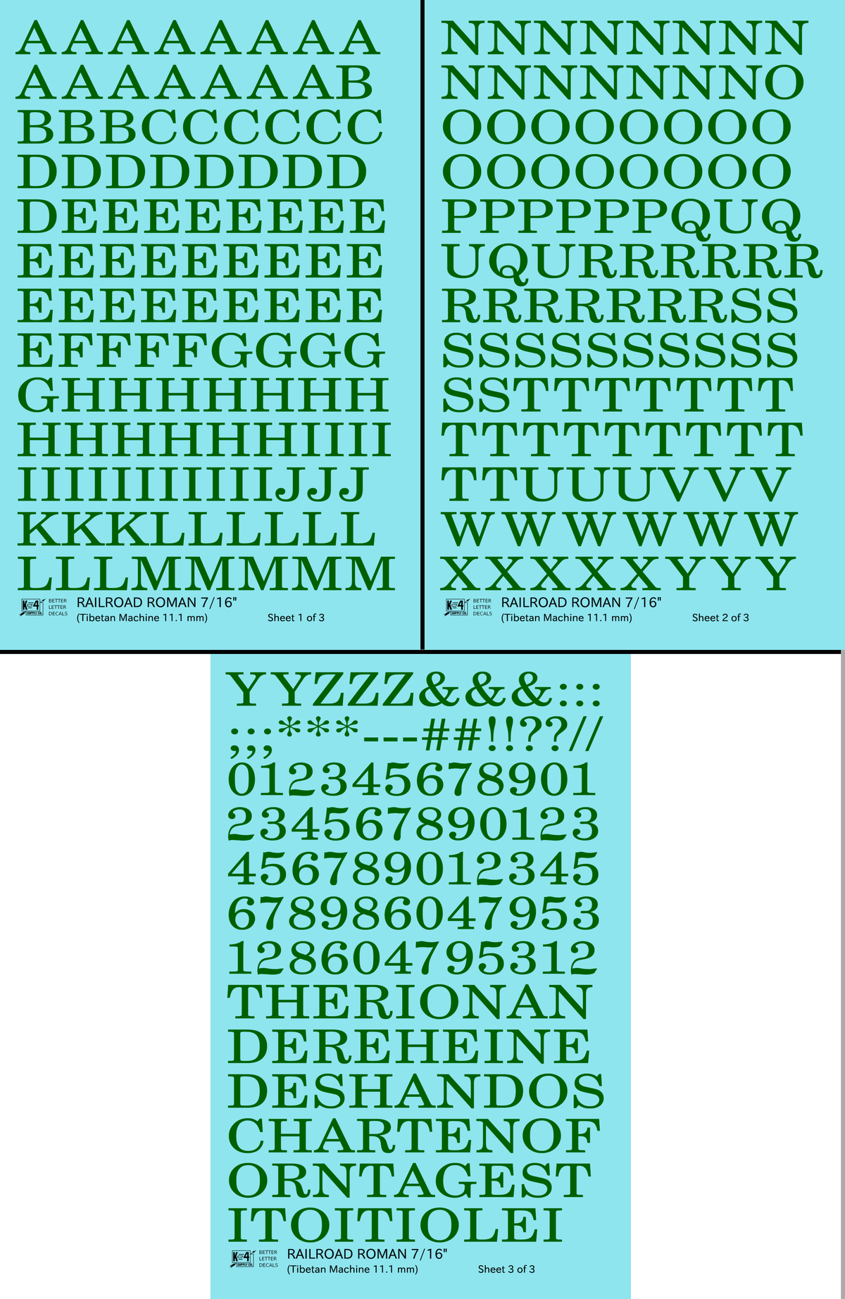 Railroad Roman Letter Number Alphabet