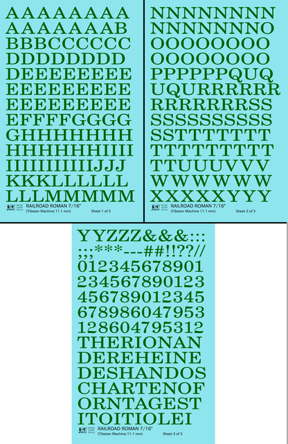 Railroad Roman Letter Number Alphabet