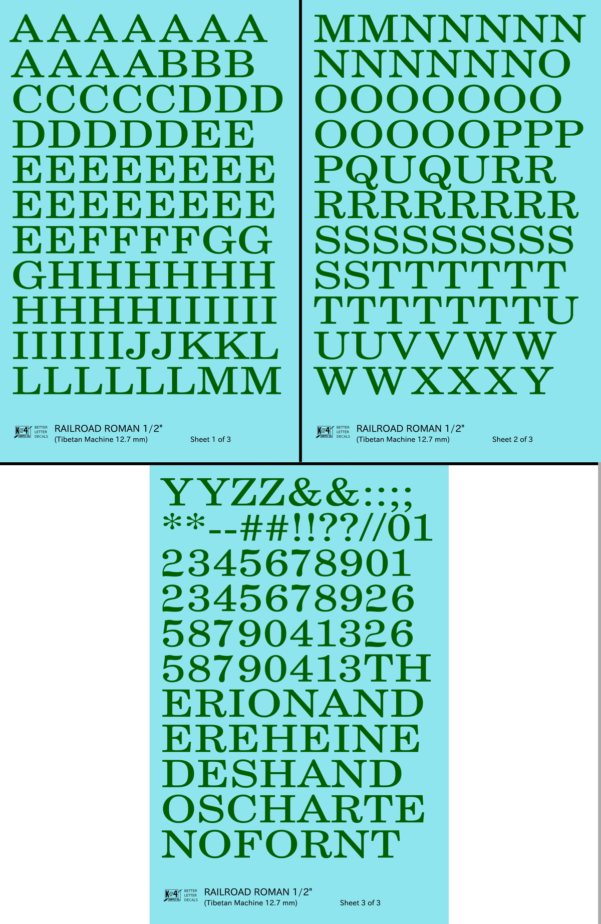 Railroad Roman Letter Number Alphabet