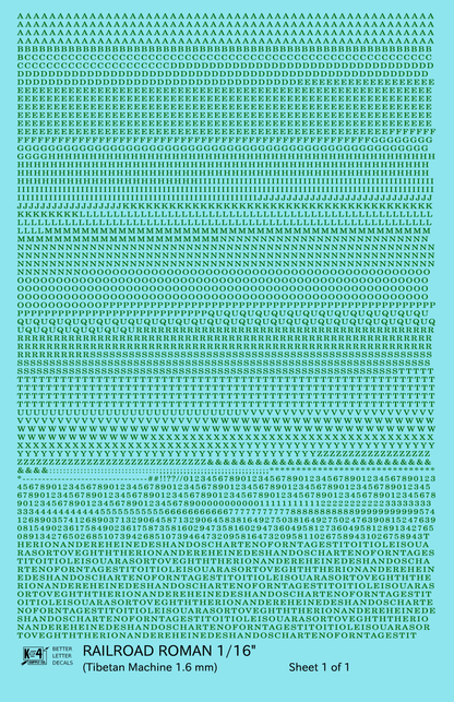 Railroad Roman Letter Number Alphabet