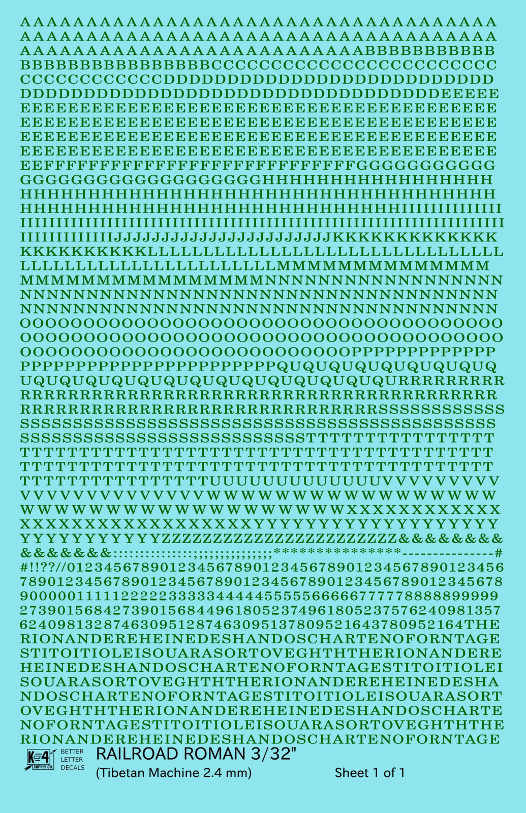 Railroad Roman Letter Number Alphabet