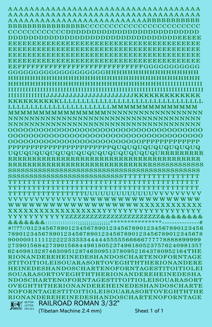 Railroad Roman Letter Number Alphabet