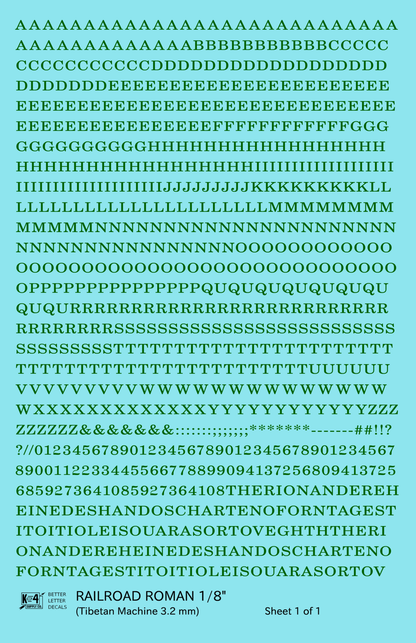 Railroad Roman Letter Number Alphabet