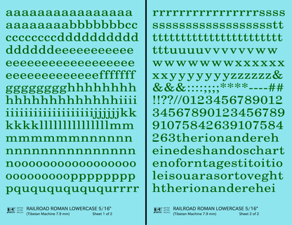 Lowercase Railroad Roman Letter Number Alphabet