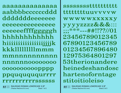Lowercase Railroad Roman Letter Number Alphabet