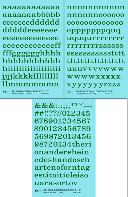 Lowercase Railroad Roman Letter Number Alphabet