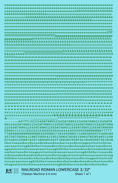 Lowercase Railroad Roman Letter Number Alphabet