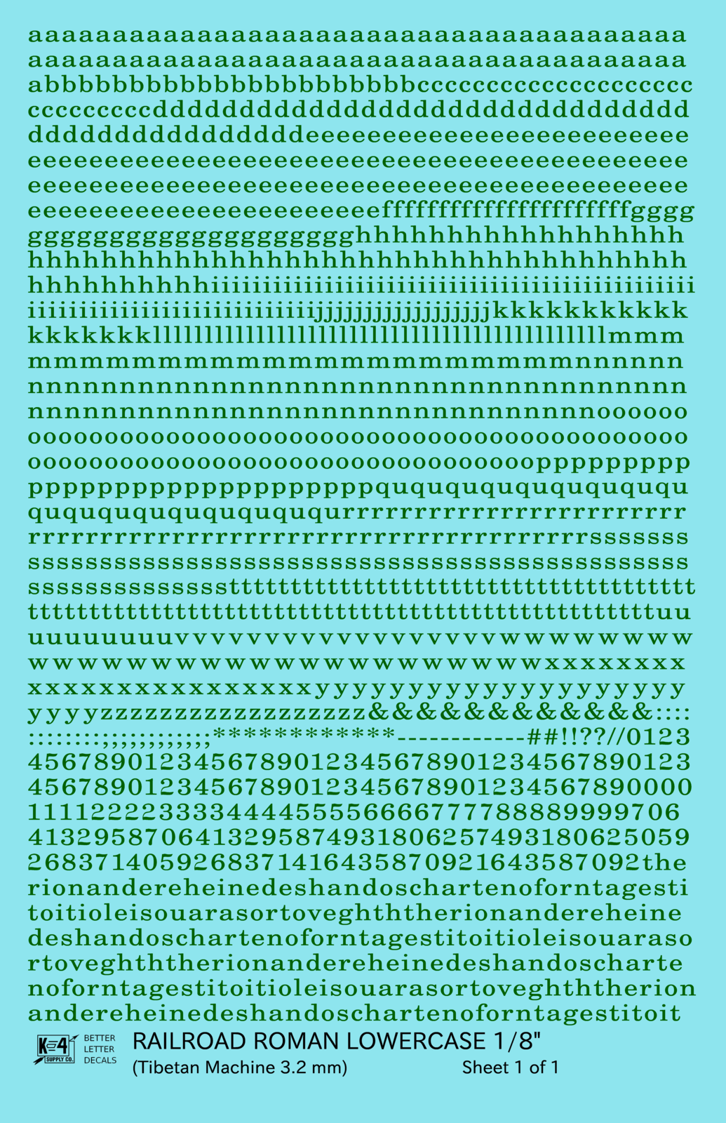 Lowercase Railroad Roman Letter Number Alphabet