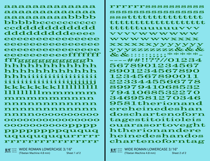Lowercase Wide Roman Letter Number Alphabet