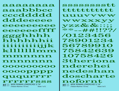 Lowercase Wide Roman Letter Number Alphabet