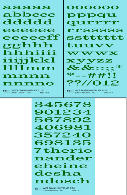 Lowercase Wide Roman Letter Number Alphabet