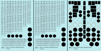 Vintage Style Meatball and Square Race Car Numbers