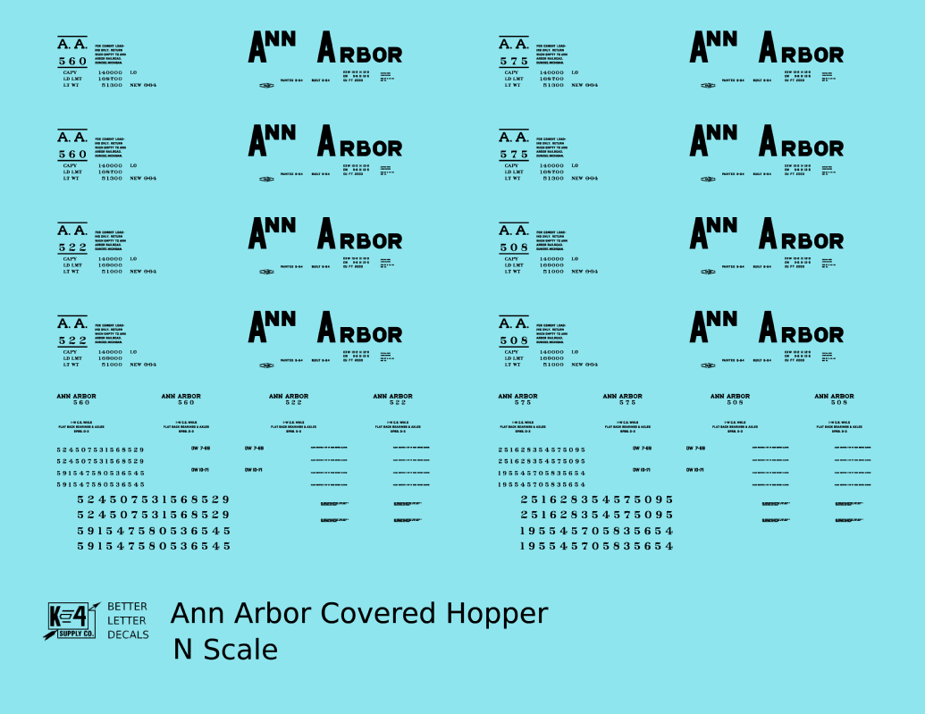 Ann Arbor Covered Hopper Black 500 Series
