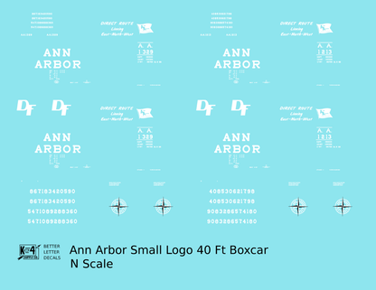 Ann Arbor 40 Ft Boxcar White Small Flag / Compass