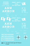Ann Arbor 40 Ft Boxcar White Small Flag / Compass