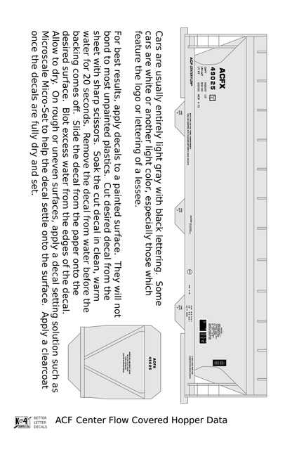 Data Only ACF Center Flow Covered Hopper Black