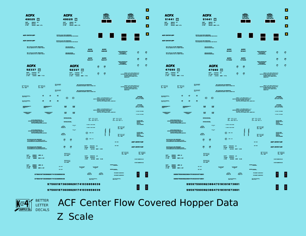 Data Only ACF Center Flow Covered Hopper Black