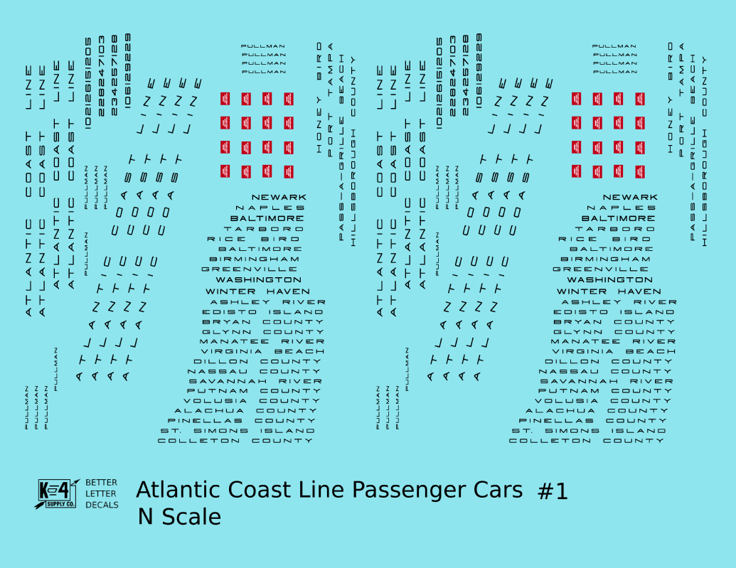 Atlantic Coast Line Streamlined Passenger Car Black Sleepers Diners #1