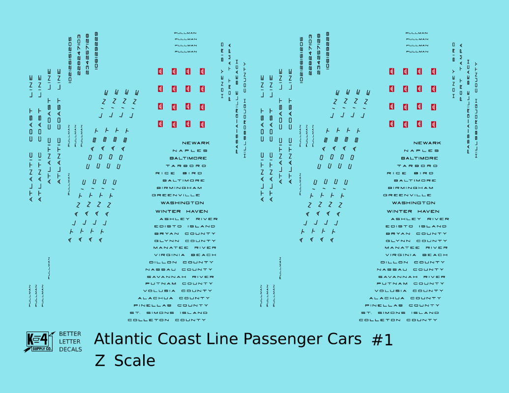 Atlantic Coast Line Streamlined Passenger Car Black Sleepers Diners #1