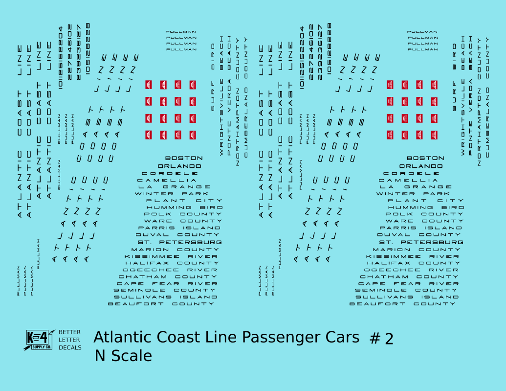 Atlantic Coast Line Streamlined Passenger Car Black Sleepers Diners #2