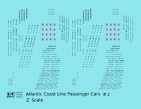 Atlantic Coast Line Streamlined Passenger Car Black Sleepers Diners #2 - Decal - Choose Scale