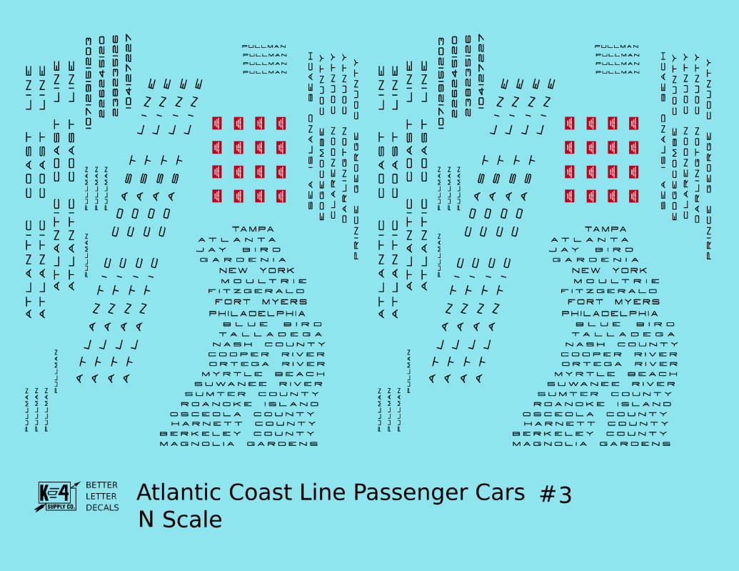 Atlantic Coast Line Streamlined Passenger Car Black Sleepers Diners #3