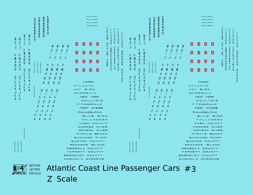 Atlantic Coast Line Streamlined Passenger Car Black Sleepers Diners #3