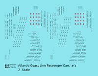 Atlantic Coast Line Streamlined Passenger Car Black Sleepers Diners #3 - Decal - Choose Scale