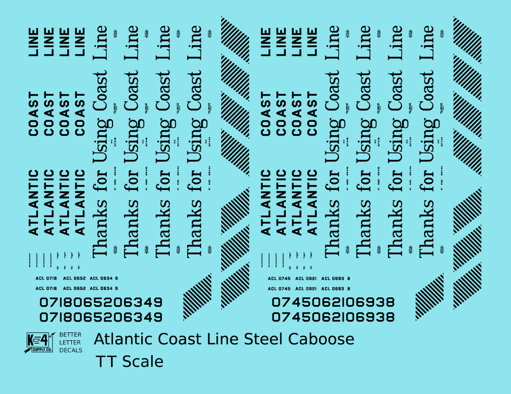 Atlantic Coast Line Steel Caboose Black Thanks For Using Coast Line
