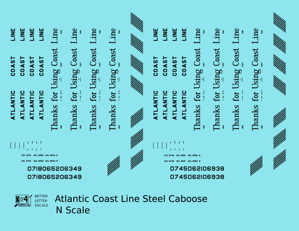 Atlantic Coast Line Steel Caboose Black Thanks For Using Coast Line