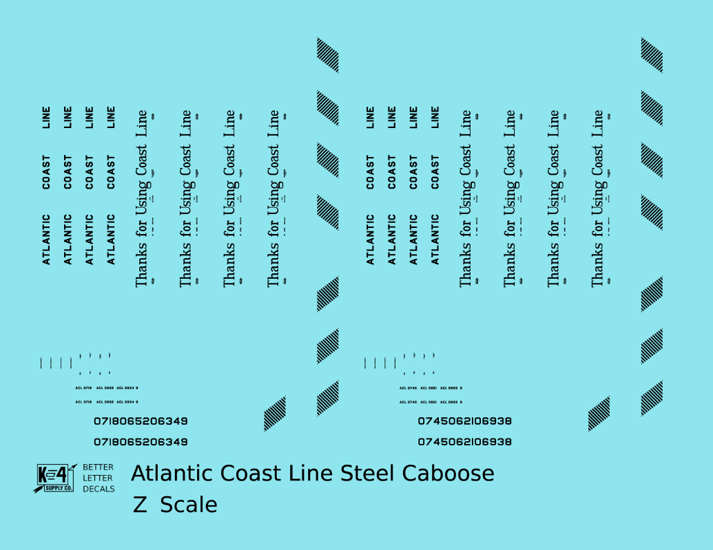 Atlantic Coast Line Steel Caboose Black Thanks For Using Coast Line