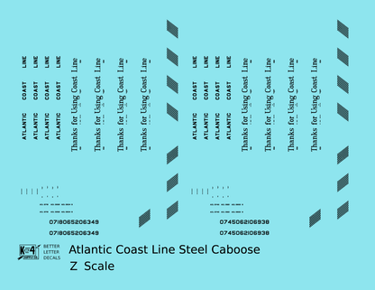 Atlantic Coast Line Steel Caboose Black Thanks For Using Coast Line