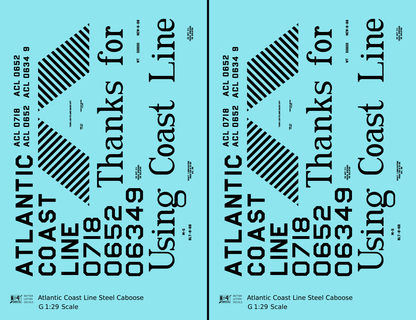 Atlantic Coast Line Steel Caboose Black Thanks For Using Coast Line