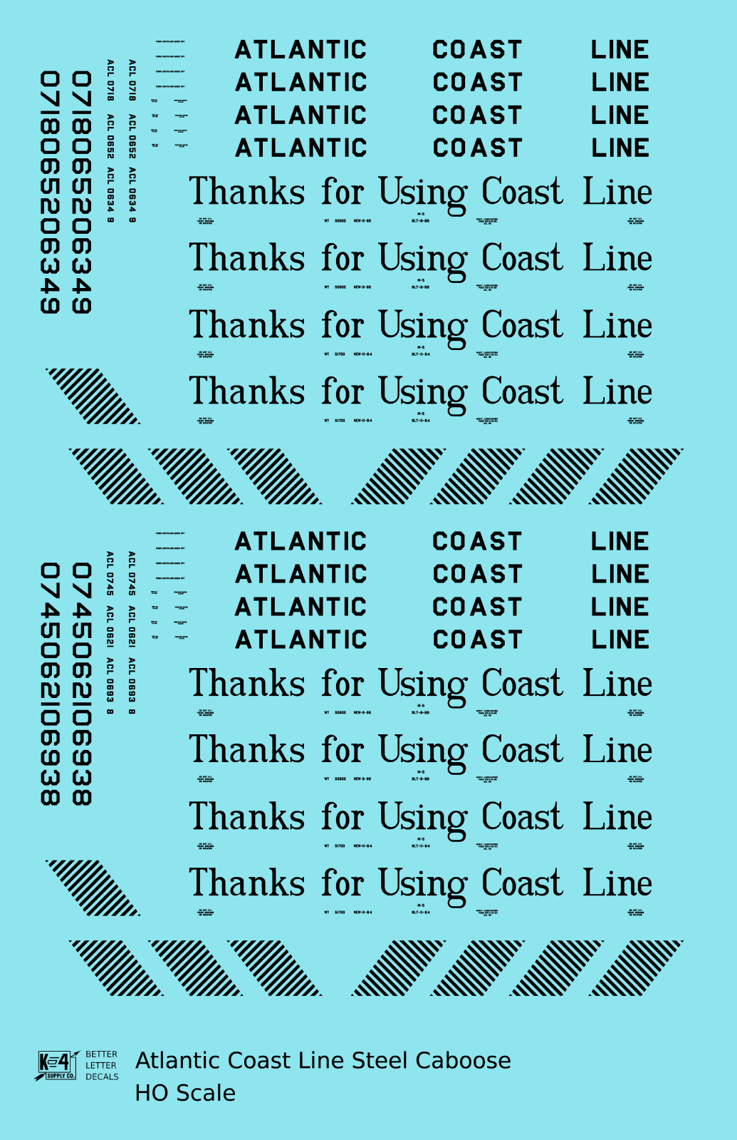 Atlantic Coast Line Steel Caboose Black Thanks For Using Coast Line