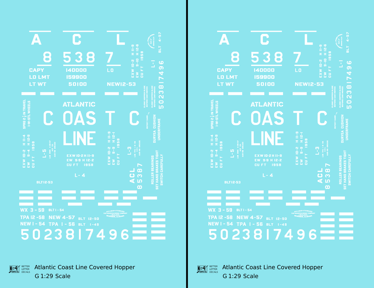 Atlantic Coast Line Covered Hopper White