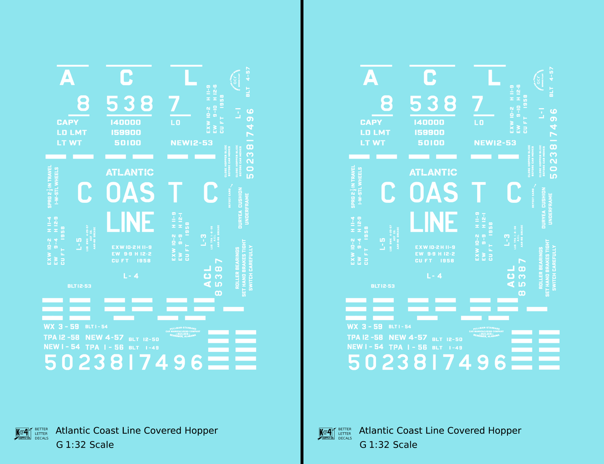 Atlantic Coast Line Covered Hopper White