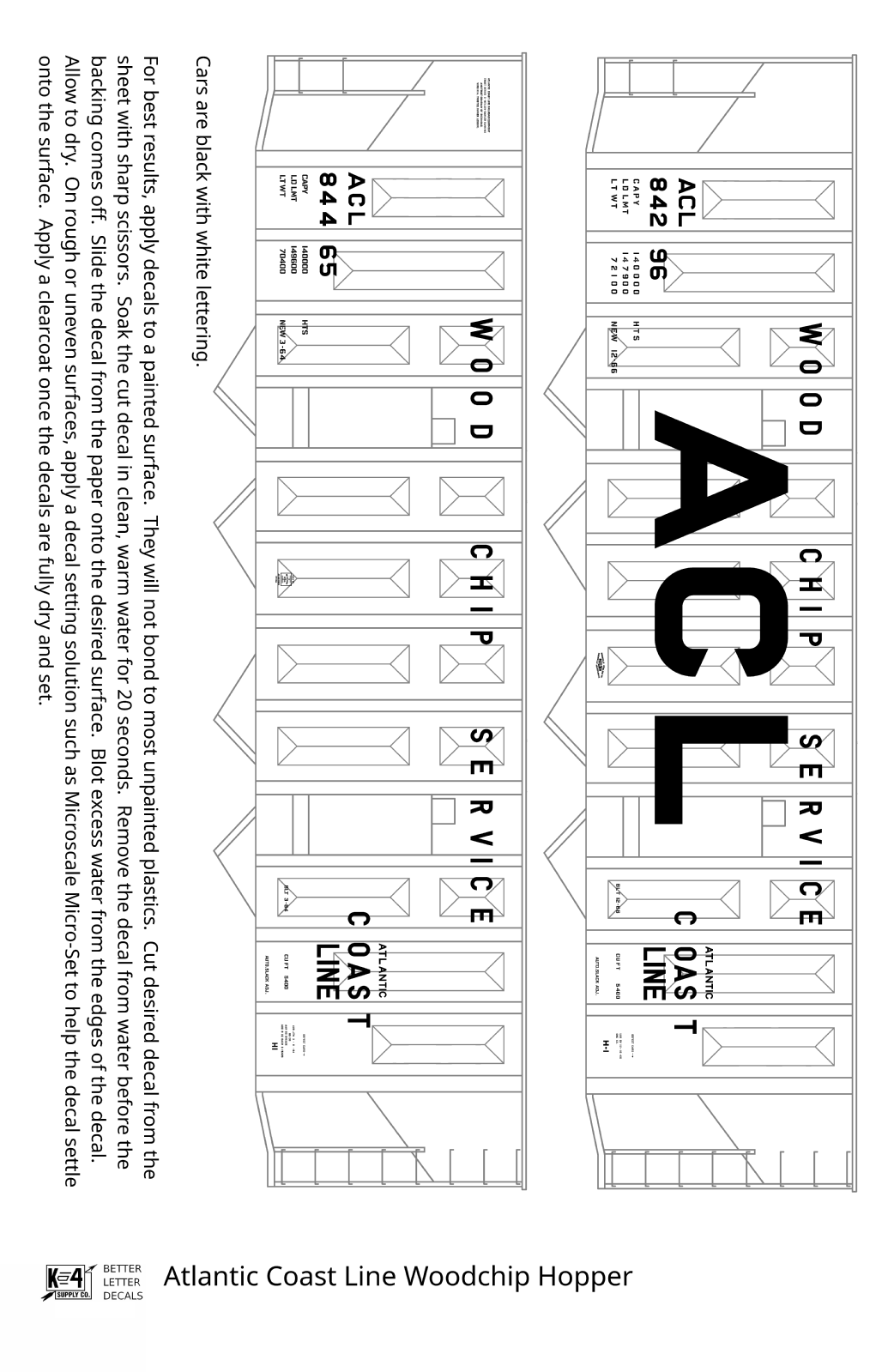 Atlantic Coast Line Wood Chip Hopper Car White