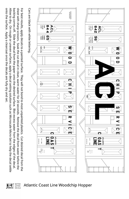 Atlantic Coast Line Wood Chip Hopper Car White