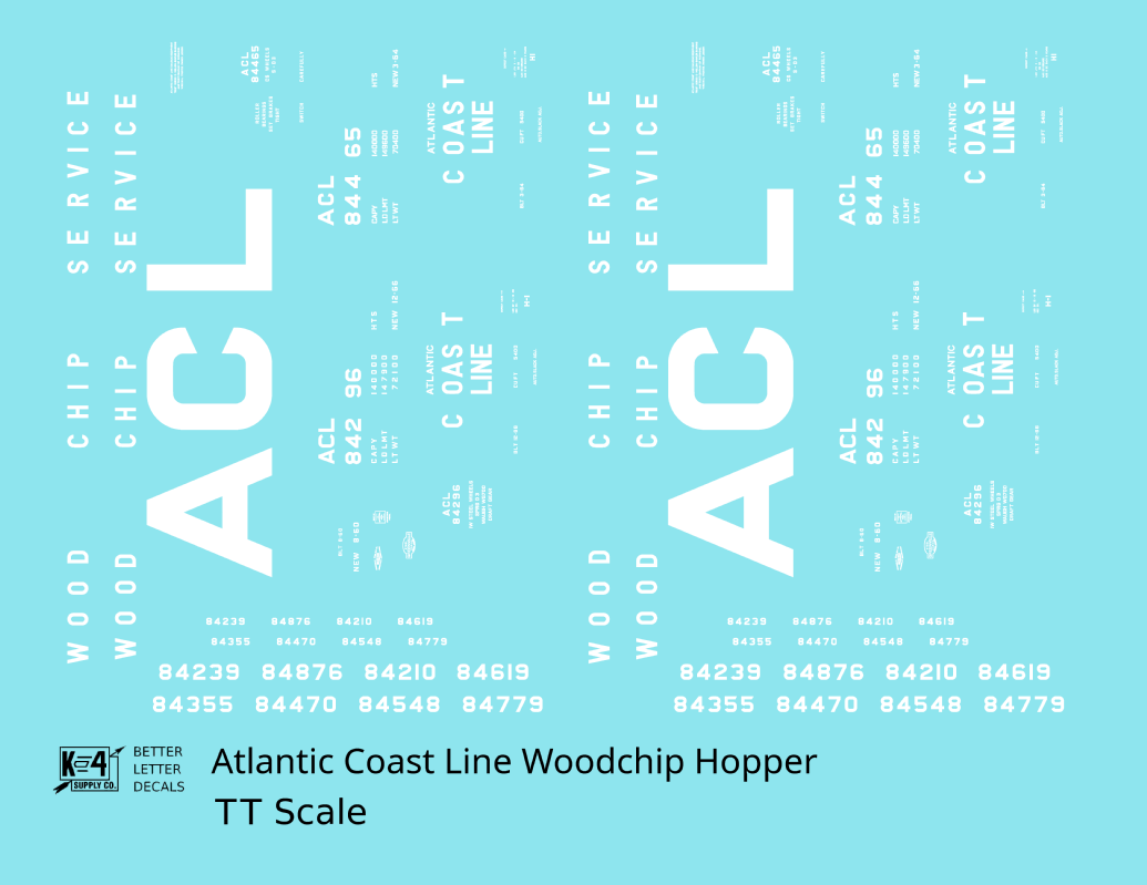 Atlantic Coast Line Wood Chip Hopper Car White