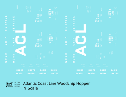 Atlantic Coast Line Wood Chip Hopper Car White