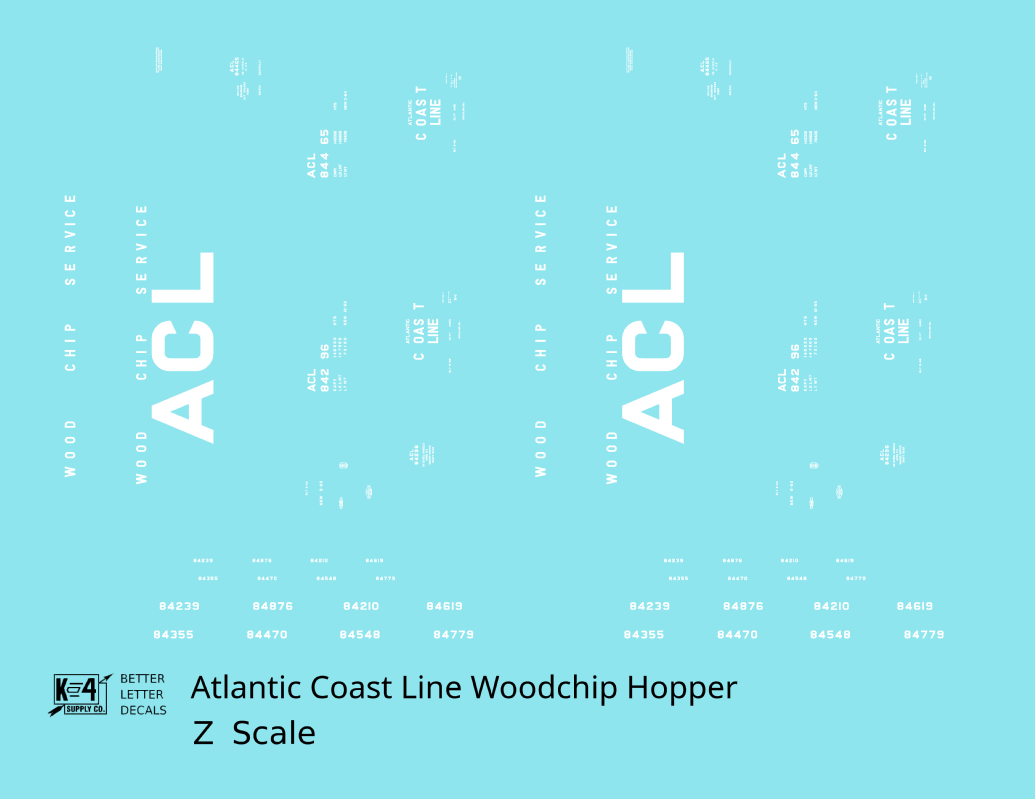 Atlantic Coast Line Wood Chip Hopper Car White