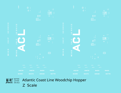 Atlantic Coast Line Wood Chip Hopper Car White