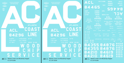 Atlantic Coast Line Wood Chip Hopper Car White