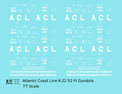 Atlantic Coast Line K-22 52 Ft Gondola White
