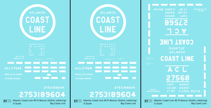 Atlantic Coast Line 40 Ft Boxcar ACL Large Coast Line in Logo
