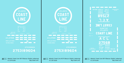 Atlantic Coast Line 40 Ft Boxcar ACL Large Coast Line in Logo