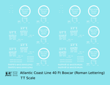 Atlantic Coast Line 40 Ft Boxcar White ACL Roman Font